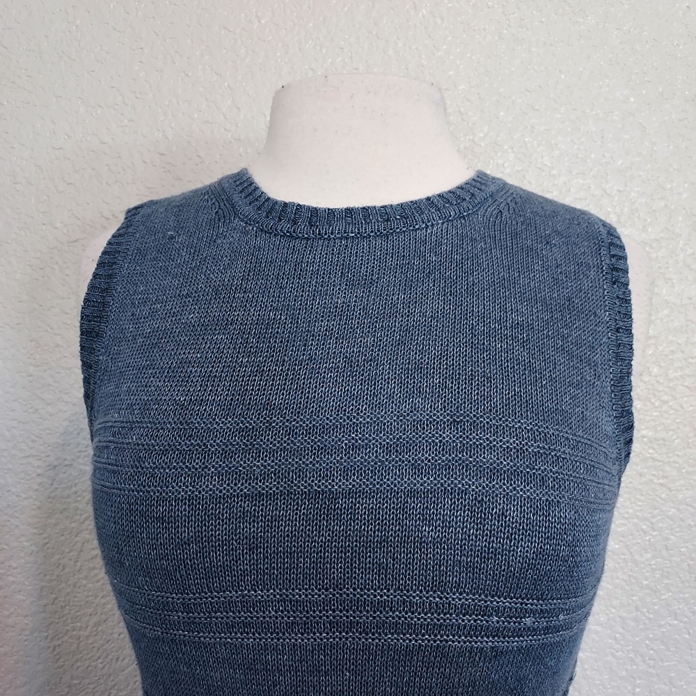 Tommy Bahama Blue Sleeveless Sweater Dress Size S/P - Picture 3 of 11